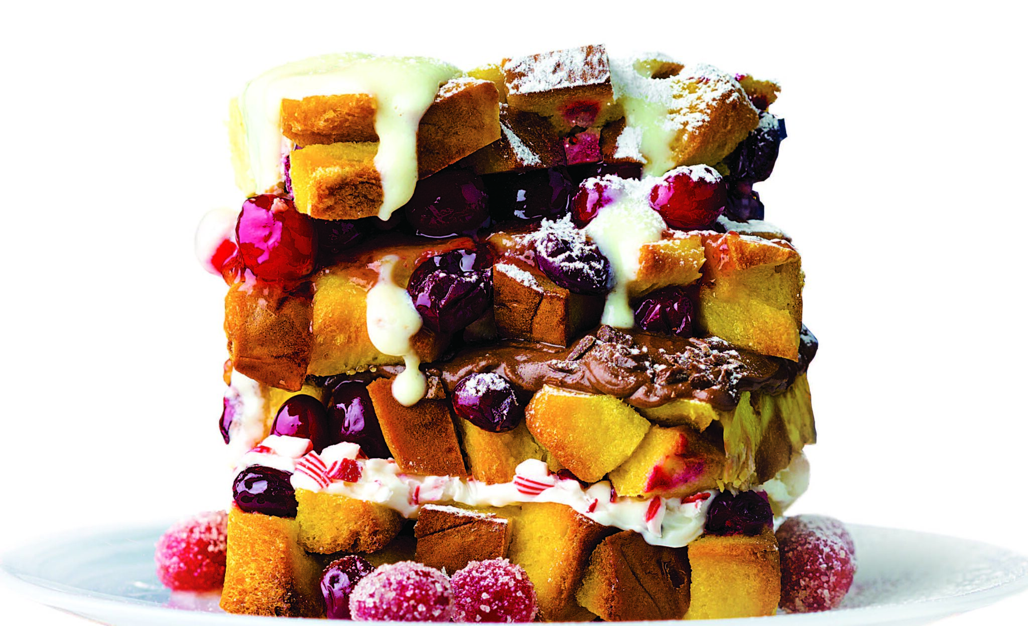Layered Bread Pudding Stack